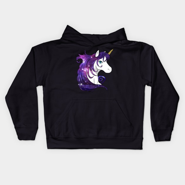 Unicorn Space Kids Hoodie by DNLDesign1980